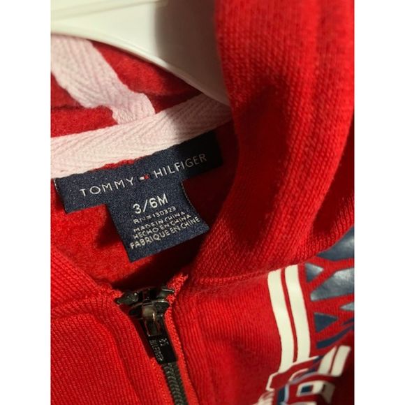 Hilfiger Red Jacket Gray Pants Sweatsuit 3/6 Months - Picture 4 of 4